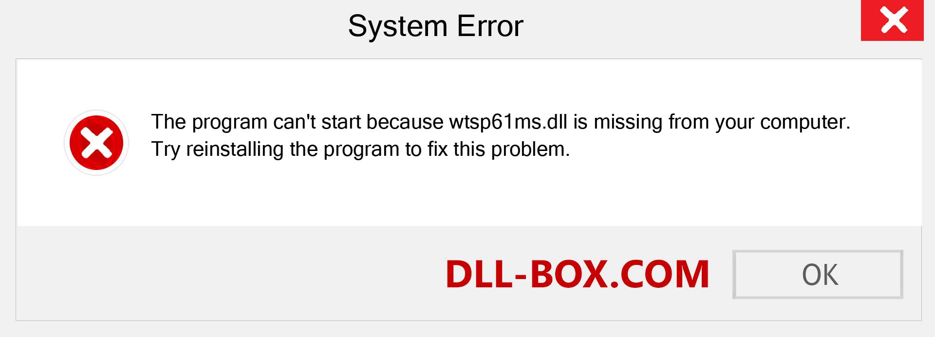  wtsp61ms.dll file is missing?. Download for Windows 7, 8, 10 - Fix  wtsp61ms dll Missing Error on Windows, photos, images