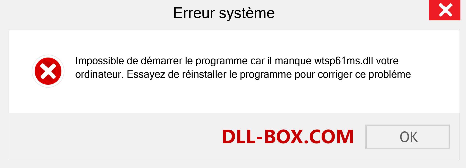 Le fichier wtsp61ms.dll est manquant ?. Télécharger pour Windows 7, 8, 10 - Correction de l'erreur manquante wtsp61ms dll sur Windows, photos, images